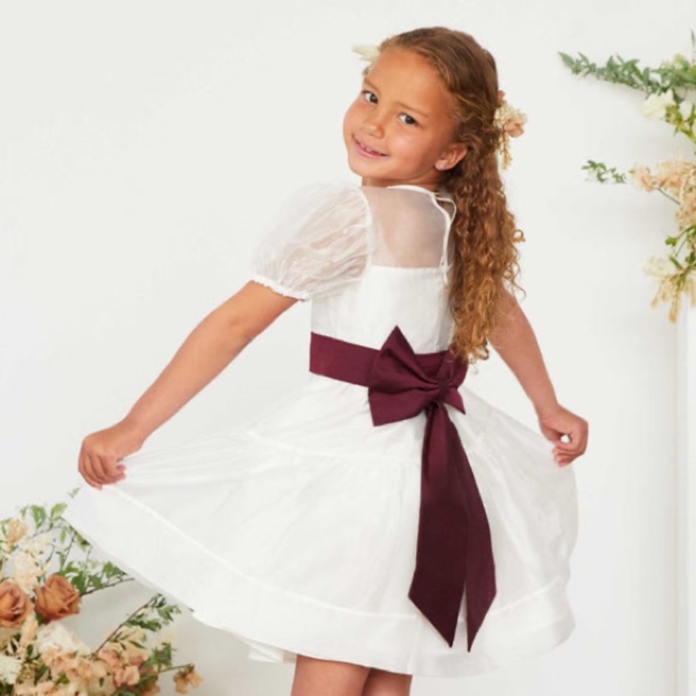 Birdy Grey Cabernet Red Bow for Flower Girl